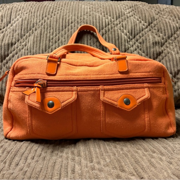 Miu Miu Handbags - Miu Miu Orange Wool Fabric Boston Bag